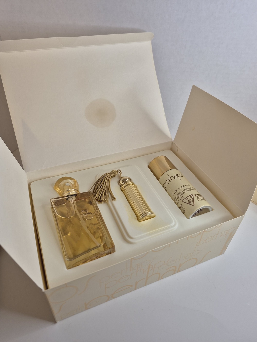 Bob Mackie Perhaps Eau de Parfum and Body Mousse Fragrance Gift Set w Atomizer *